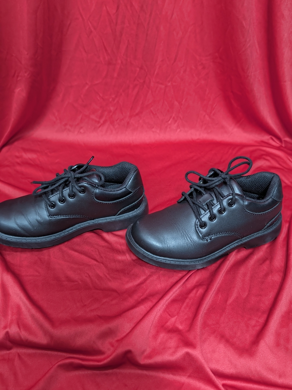 Stride Rite Black Leather Lace-Up Kids School Shoes